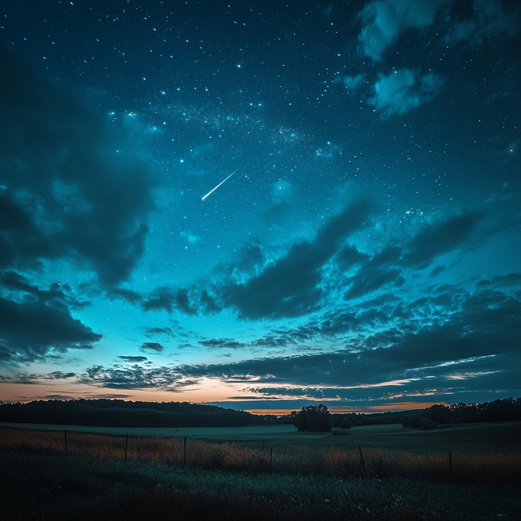 a comet shooting through the sky